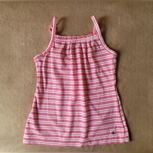Tommy Hilfiger Girl Pink/White Striped/Polka-dot Tank Top Size XS (4-5)